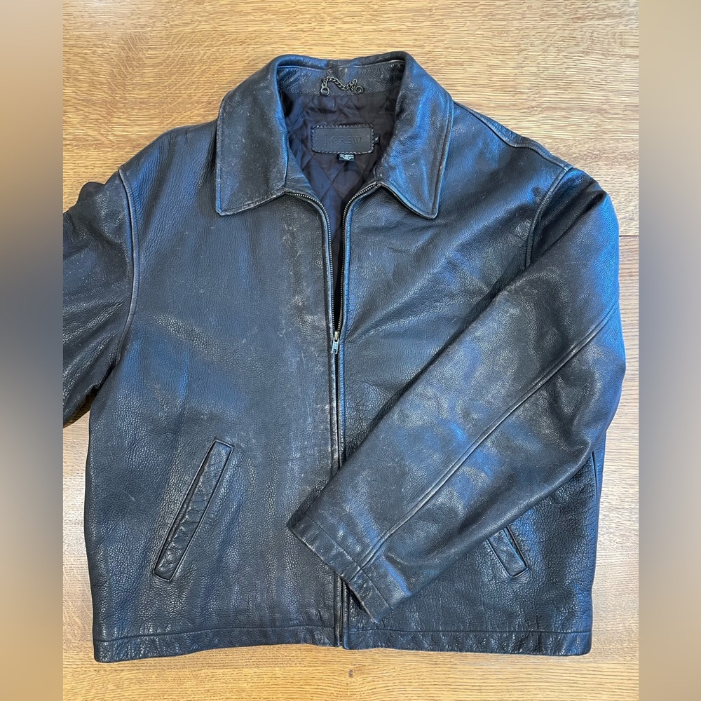 J. Crew men’s leather jacket.